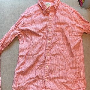 Men’s J. Crew Irish Linen button sown size S red